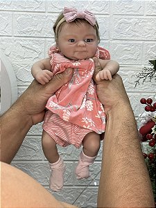 Bebê Reborn menina inteira silicone solido molinha chupa chupeta verdade toma banho