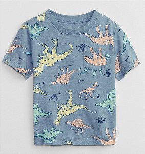Camiseta Masculina GAP Azul Dinossauro - 3 Anos