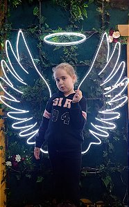 Letreiro Luminoso Painel Neon Asa de Anjo Neon 100x130 - Rei do neon