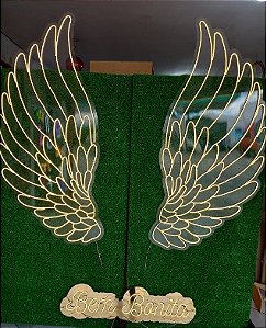 Letreiro Luminoso Painel Neon Asa de Anjo Trabalhada 120x180 - Rei do neon