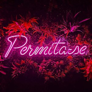 Letreiro Luminoso Painel Neon Permita-se 20 x 70