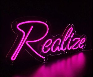 Letreiro Luminoso Painel Neon Realize