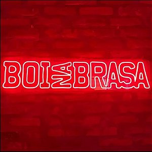 Letreiro Luminoso Painel Neon Boi na Brasa 30 x 90