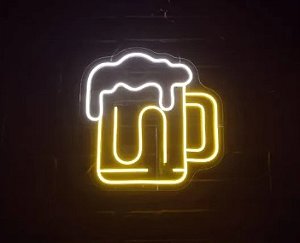 Letreiro Luminoso Painel Neon Copo cerveja Chopp 30 x 30