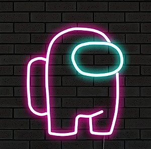 Letreiro Luminoso Painel Neon Among us 20x17