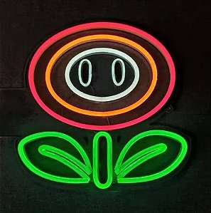 Letreiro Luminoso Painel Neon Florzinha Mario  30x30 - Rei do Neon