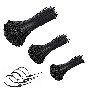 Abraçadeira de nylon Plástico Pacote Kit com 300 unidades 15cm 20cm e 30cm