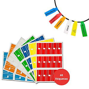 Kit 2 folhas adesivas p/ organizar cabos