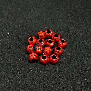 Miçanga Bolinha de futebol vermelha