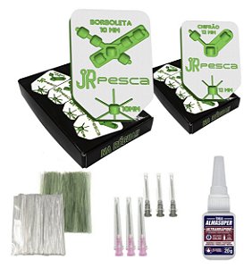 Kit completo Molde JR Pesca de Anteninhas + cola + agulha para cola + astes