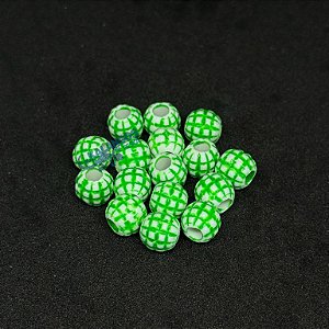 Miçanga Abacaxi verde com pintinhas brancas da Kalangos (10 unidades)