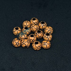 Miçanga bolinha de futebol salmão da Kalangos (10 unidades)
