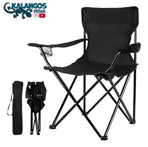 Cadeira de camping com braços e porta copo (acompanha capa para transporte)