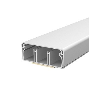 Canaleta 50x20mm C/ Fita Adesiva e Divisória 2m Branca Durin