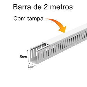 Canaleta 30x50mm Semi-Aberta 2 Metros Cor Branca Durin