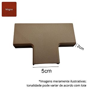 Tê 50x20mm Conexão Mata-Junta Canaleta Marrom Mogno