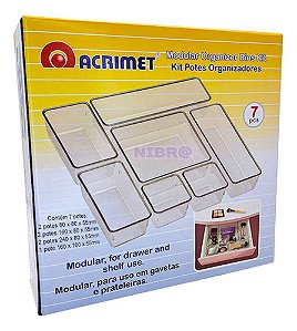 Organizador Acrílico Para Gaveta Kit Com 7 Pecas Cristal