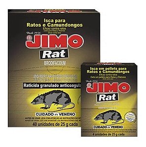 Mata Ratos Jimo Rat - Kit Com 40 Pacotes De 25g = 01kg