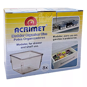 Organizador Acrílico Para Gaveta Kit Tamanhos 8x8