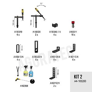 Kit 2 de fixação AGORATEC Sistema 16 - 59 peças A4-163200