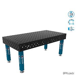Mesa PRO 2000x1000x200 Ø28 - Grade 100x100 GPPH - GPPR200100.1.28