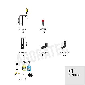 Kit 1 de fixação AGORATEC Sistema 16 - 33 peças A4-163100