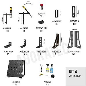 Kit 4 de fixadores AGORATEC D16 - 104 pcs - A4-163400