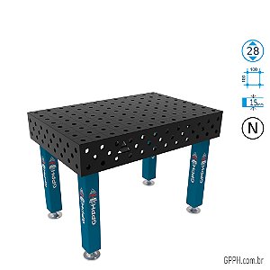 Mesa PRO 1200x800x200 Ø28 - nitretado Grade 100x100 GPPH - GPPR12080.1.28N