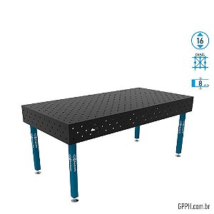 Mesa ECO 2000x1000x200 - Grade DIAG Ø16 GPPH - GPEC200100.1D.16