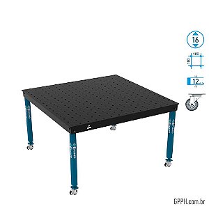 Mesa BASIC 1500x1500 / 1500x1480 - Ø16 Grade 100x100  com rodizios com freio GPPH - GPB150148.1.16R