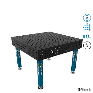 Mesa PLUS 1200x1200x200 Ø16 - nitretada Grade 50x50 GPPH - GPPL120120.2.16N