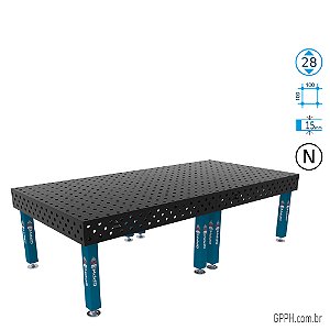 Mesa PRO 3000x1480x200 Ø28 - nitretada Grade 100x100 GPPH - GPPR300148.1.28