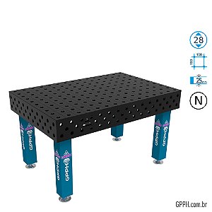 Mesa EXPERT 1500x1000x200 Ø28 - nitretada Grade 100x100 GPPH - GPEX150100.1.28N
