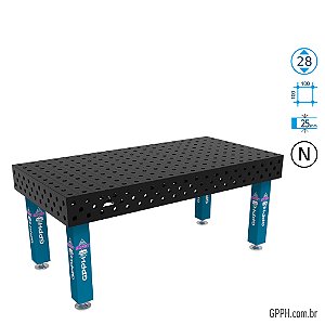 Mesa EXPERT 2000x1000x200 Ø28 - nitretada Grade 100x100 GPPH - GPEX200100.1.28N