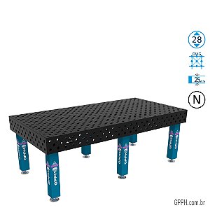 Mesa EXPERT 2400x1200x200 Ø28 - nitretada DIAG Grade 100x100 GPPH - GPEX240120.1D.28N