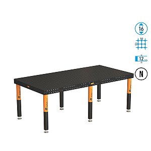 Mesa PLUS 2400x1200x100 Ø16 - nitretada Grade 50x50 Elefant - ETPL240120.X7