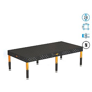 Mesa PRO 3000x1500 Ø28 - nitretada Grade 100x100 Elefanttools - ETPR300150.X7