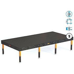 Mesa PRO 4000x2000 Ø28 - nitretada Grade 100x100 Elefanttools - ETPR400200.X7