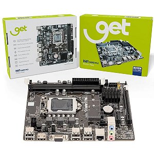 Placa-Mãe Get H61 DDR3 M2 LGA 1155, Suporte Intel 2°3° Geração, SATA M.2 HDMI VGA USB 3.0 Micro ATX