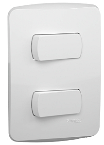 CONJUNTO 2 INTERRUPTORES SIMPLES 10A 250V BRANCO MILUZ S3B62110