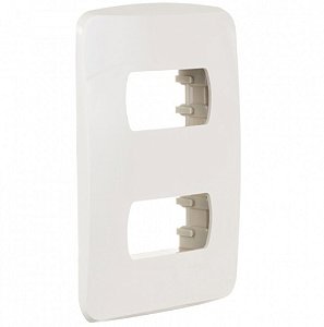 PLACA 4X2 2 POSTOS COM SUPORTE BRANCA MILUZ S3B57220