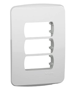 PLACA 4X2 3 POSTOS BRANCA COM SUPORTE MILUZ S3B57230