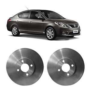 Par de Discos de Freio Dianteiro Nissan Versa 1.6 2012 em Diante Hipper Freios HF615B