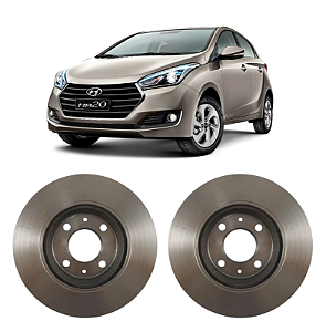Par de Discos de Freio Dianteiro Hyundai HB20 1.0 Turbo 2016 a 2018 Hipper Freios HF325j