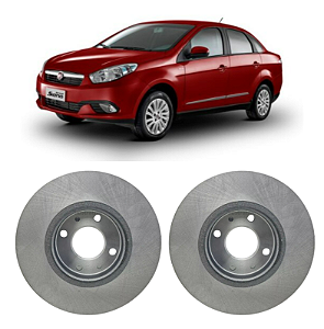 Par de Discos de Freio Dianteiro Fiat Grand Siena 1.4 2012 em Diante Hipper Freios HF31B