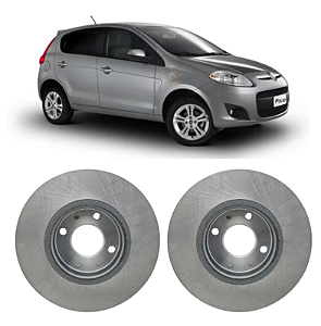 Par de Discos de Freio Dianteiro Fiat Novo Palio 1.4 2012 em Diante Hipper Freios HF31B