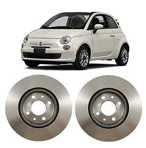 Par de Discos de Freio Dianteiro Fiat 500 1.4 16V 2009 em Diante Hipper Freios HF32