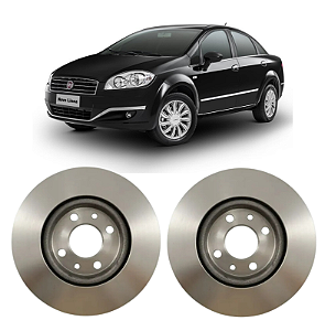 Par de Discos de Freio Dianteiro Fiat Linea 1.8 e 1.9 2009 em Diante Hipper Freios HF32