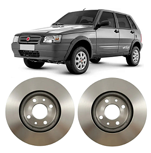 Par de Discos de Freio Dianteiro Fiat Uno 1.3 2003 a 2013 Hipper Freios HF32