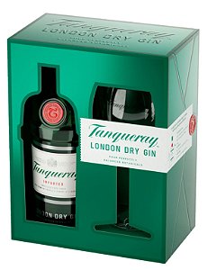 Kit Gin Tanqueray london Dry 750ml Com Taça De Vidro